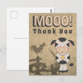 Schattigee  Koe en Boerderijdieren MOOO! Dank je Briefkaart (Voorkant / Achterkant)