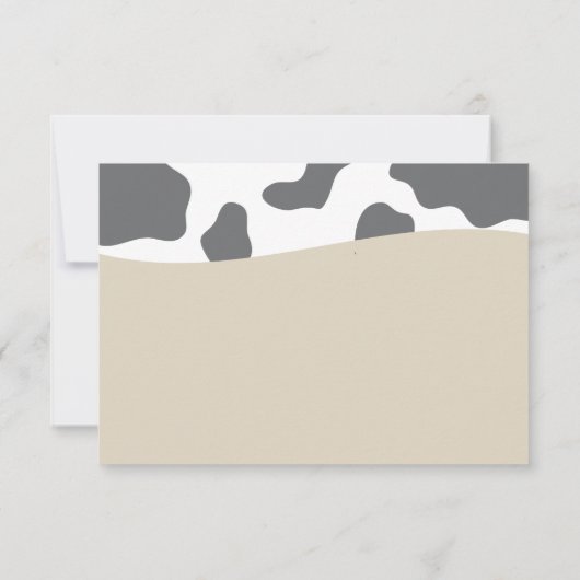 Schattigee Koe en Melk en Cookies Beige Baby showe Bedankkaart (Achterkant)