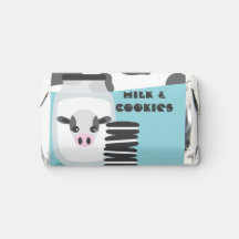 Schattigee Koe en Melk en Cookies Blue Baby shower