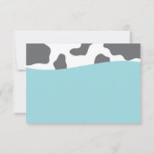 Schattigee Koe en Melk en Cookies Blue Baby shower Bedankkaart (Achterkant)