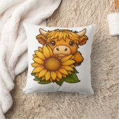 Schattigee Koe en zonnebloem Kussen (Deken)