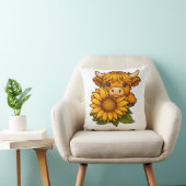 Schattigee Koe en zonnebloem Kussen (Stoel)