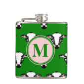 Schattigee Koe gezichtsmonogram Heupfles (Voorkant)