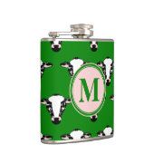 Schattigee Koe gezichtsmonogram Heupfles (Rechts)