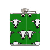 Schattigee Koe gezichtsmonogram Heupfles (Achterkant)