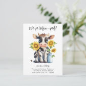 Schattigee Koe Grappig We hebben verhuisd Nieuw Ad Aankondigingskaart (Staand voorkant)