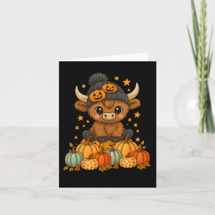 Schattigee Koe Halloween Pompoen Herfst Moo Ik bed Kaart