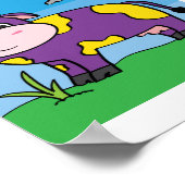 Schattigee Koe Illustratie Kinder Boerderij Animal Poster (Hoek)