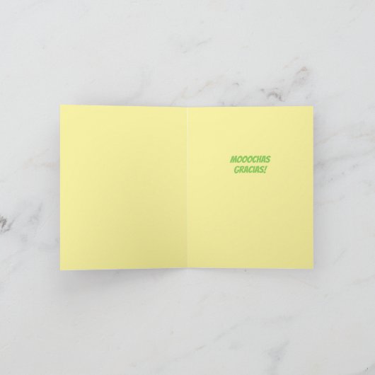 Schattigee Koe Illustratie Mooo-chas Gracias Dank  Kaart (Binnen)