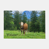 Schattigee koe in de wei, fotografie, plezier deurmat (Voorkant)