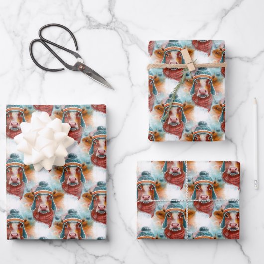 Schattigee Koe in een rodelbaan Inpakpapier Vel (Voorkant)