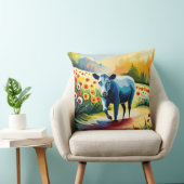 Schattigee koe in het bloemenveld kussen (Stoel)