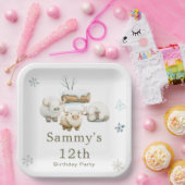 Schattigee Koe in het wintergebied Papieren Bordje (Feest)