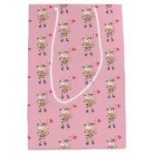 Schattigee koe in liefde roze Valentijnsdag gesche Medium Cadeauzakje (Voorkant)