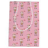 Schattigee koe in liefde roze Valentijnsdag gesche Medium Cadeauzakje (Achterkant)