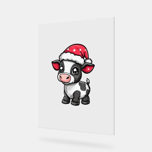 Schattigee Koe Kerst Comic X-Mas Acryl Bord (Hoek)