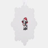 Schattigee Koe Kerst Comic X-Mas Ornament Kaart (Rechts)