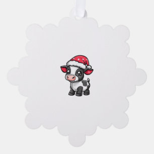 Schattigee Koe Kerst Comic X-Mas Ornament Kaart