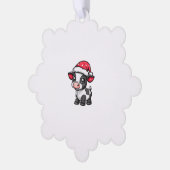 Schattigee Koe Kerst Comic X-Mas Ornament Kaart (Links)