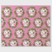 Schattigee Koe kerstkrans Cadeaupapier (Vlak)