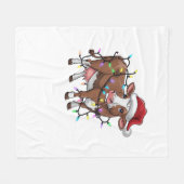 Schattigee Koe Kerstlicht Rendier Kerstman Fleece Deken (Voorkant (Horizontaal))