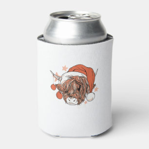 Schattigee Koe Kerstman Hoed Grappig Feest Blikjeskoeler