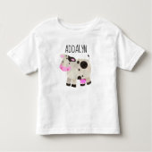 Schattigee Koe Kindernaam Peuter Kinder Shirts (Voorkant)