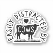 Schattigee Koe liefhebber - gemakkelijk afgeleid d Sticker (Voorkant)