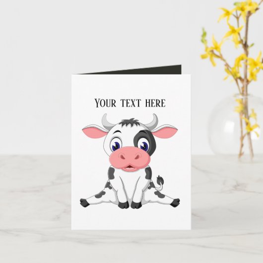 Schattigee koe liefhebbers aanpasbaar kaart (Gele Bloem)