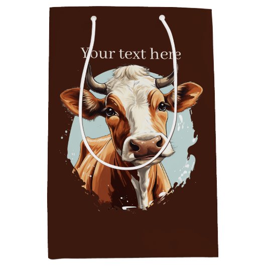 Schattigee koe liefhebbers aanpasbaar medium cadeauzakje (Voorkant)