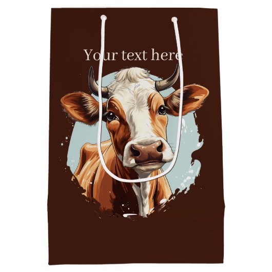 Schattigee koe liefhebbers aanpasbaar medium cadeauzakje (Achterkant)