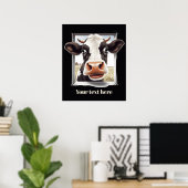 Schattigee koe liefhebbers aanpasbaar poster (Thuiskantoor)