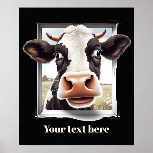 Schattigee koe liefhebbers aanpasbaar poster (Voorkant)