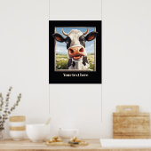 Schattigee koe liefhebbers aanpasbaar poster (Keuken)