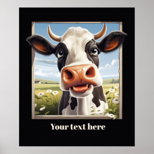Schattigee koe liefhebbers aanpasbaar poster