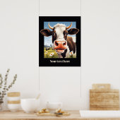 Schattigee koe liefhebbers aanpasbaar poster (Keuken)