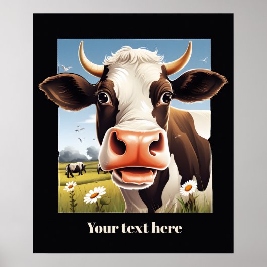 Schattigee koe liefhebbers aanpasbaar poster (Voorkant)