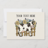 Schattigee koe liefhebbers bericht toevoegen notitiekaartje (Voorkant)