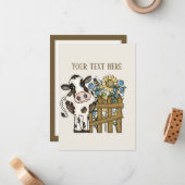 Schattigee koe liefhebbers bericht toevoegen notitiekaartje (Voorkant / Achterkant in situ)