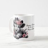 Schattigee Koe Meisje Highland Koe met tekst Koffiemok (Voorkant links)