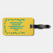 Schattigee Koe met boog gepersonaliseerd Bagagelabel (Achterkant horizontaal)