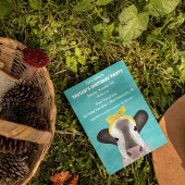 Schattigee Koe met Bow Any Age Verjaardagsfeest Kaart