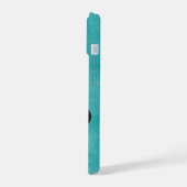 Schattigee Koe met Bow Turquoise Blue iPhone 15 Case (Linkerkant)