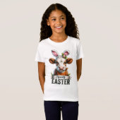Schattigee Koe met Bunny Ears T-shirt (Voorkant volledig)