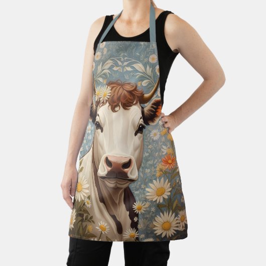 Schattigee Koe met madeliefjes Schort (Insitu)