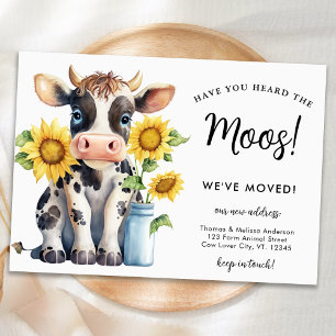 Schattigee Koe Nieuw adres We hebben verhuisd Land Aankondiging