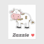 Schattigee Koe Ontwerp Schattig Boerderij Dierlijk Sticker (Vel)