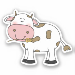 Schattigee Koe Ontwerp Schattig Boerderij Dierlijk Sticker