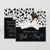 Schattigee Koe Print Gender Reveal Kaart (Voorkant / Achterkant)