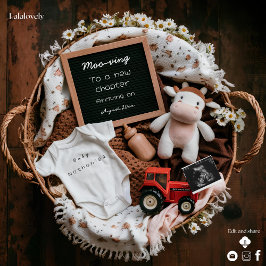 Schattigee koe Rustic Boerderij zwangerschapsaanko Feestdagenkaart